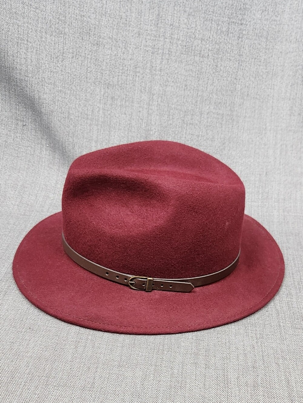 Gelso Bianco Made in Italy 100% Wool Burgundy Fedora. Small / Medium - Picture 3 of 9